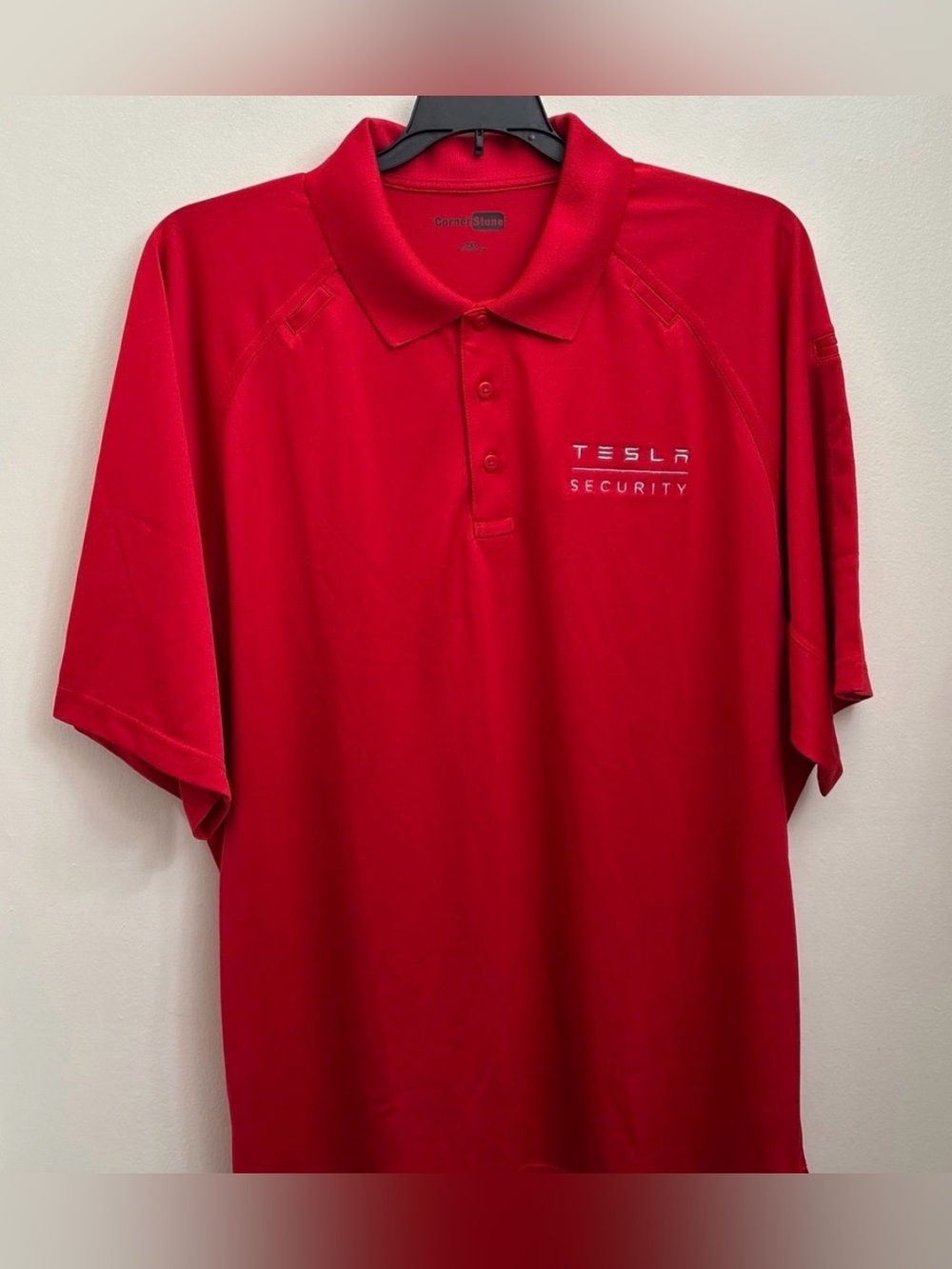 Tesla Red Men’s Polo with Security Embroidery